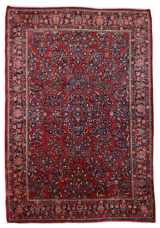 6.2 x 9 - Sarouk Wool Traditional Rectangle - Finest Hand-Knotted Quality Wool — 58334