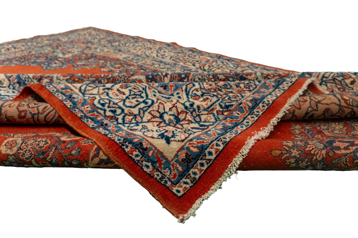 W 6.8 L 9.10 Sarouk S. Antique 100% Wool Hand-Woven Floral Design - 58358