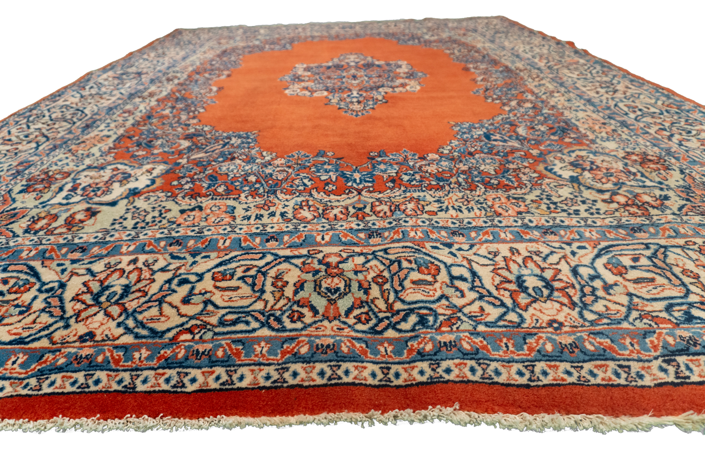 W 6.8 L 9.10 Sarouk S. Antique 100% Wool Hand-Woven Floral Design - 58358