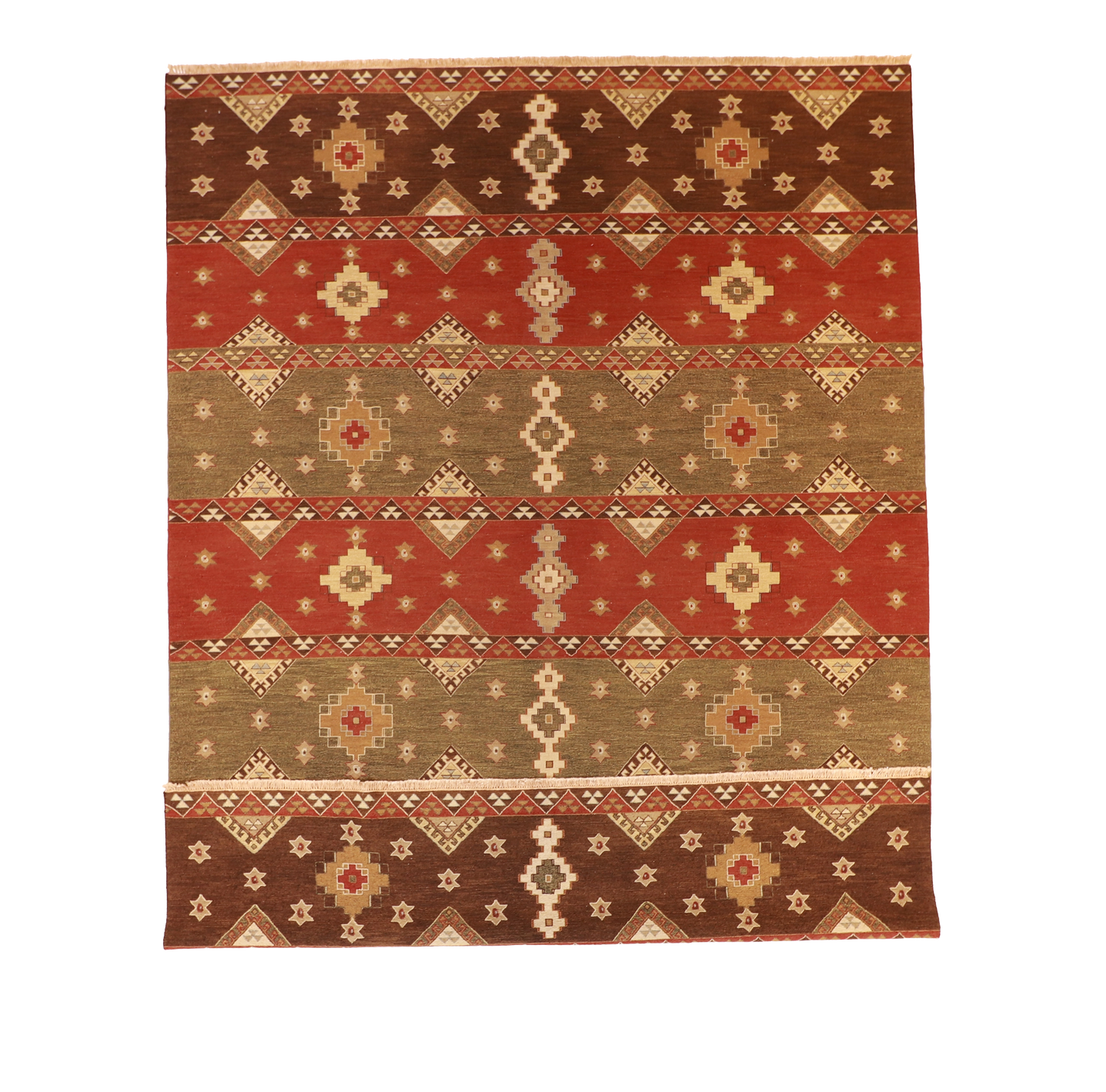 W 2.11 L 13.8 Navajo 100% Wool Hand-Woven Geometric Design - 58362