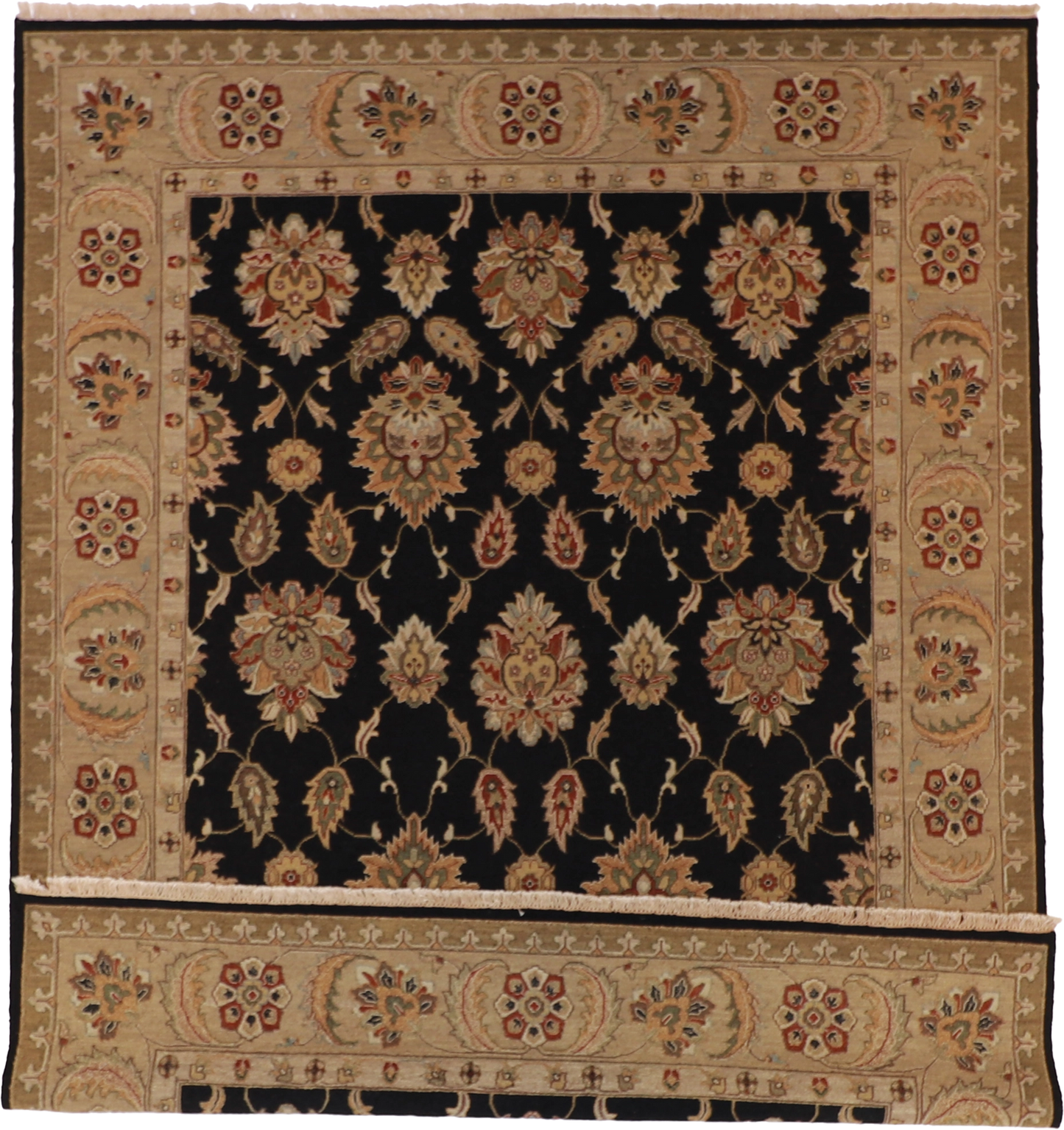 W 7.9 L 9.11 Mahal 100% Wool Hand-Woven All-Over Design - 58364