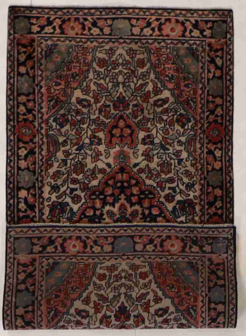 W 2.1 L 4.1 Farahan Antique Runner 100% Wool Hand-Woven All-Over Design - 58381