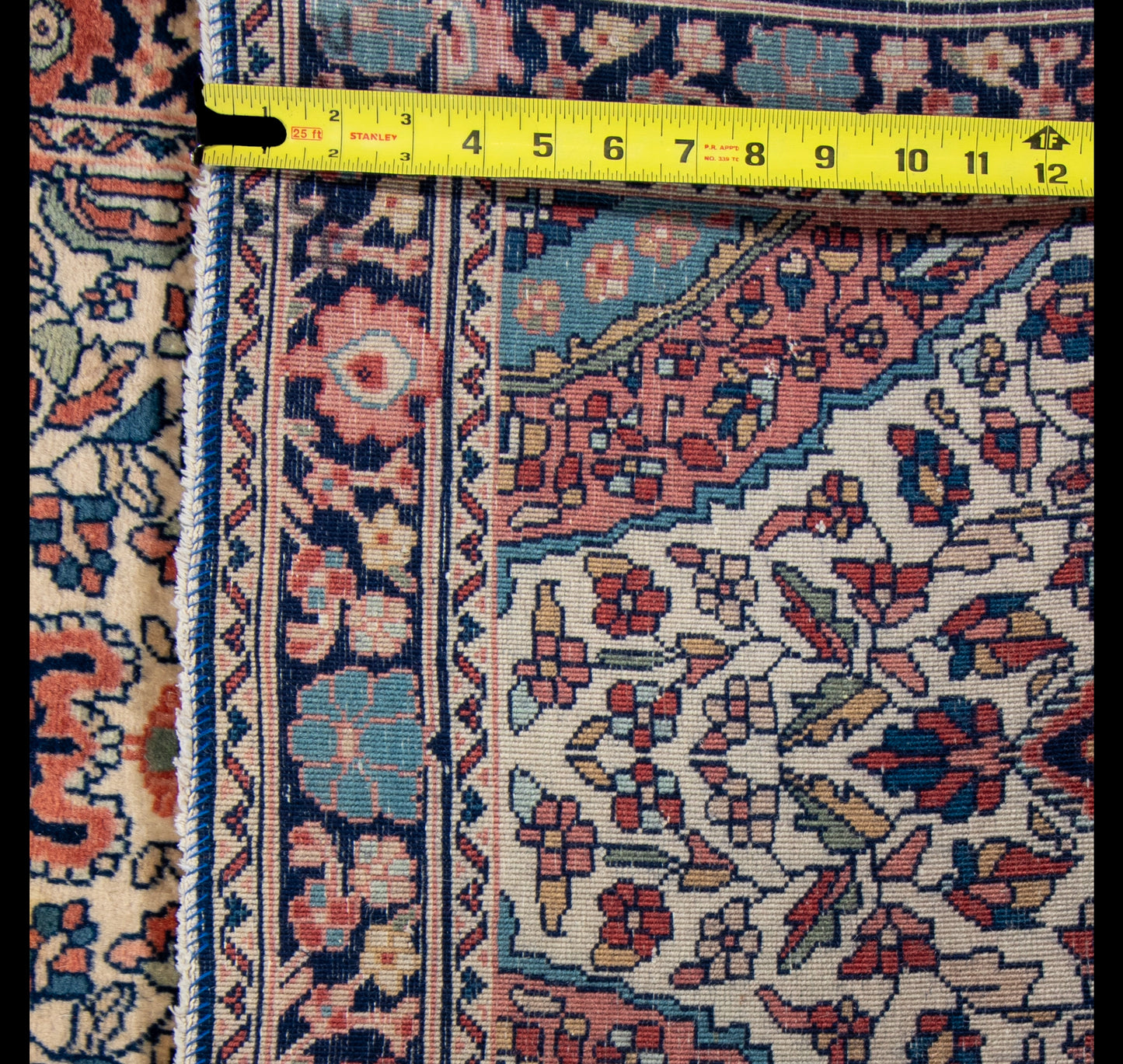 W 2.1 L 4.1 Farahan Antique Runner 100% Wool Hand-Woven All-Over Design - 58381