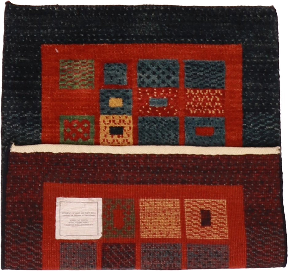 W 2 - L 3 - Gabbeh Fine Geometric Rectangle - Finest Hand-Knotted Quality Wool - 58387