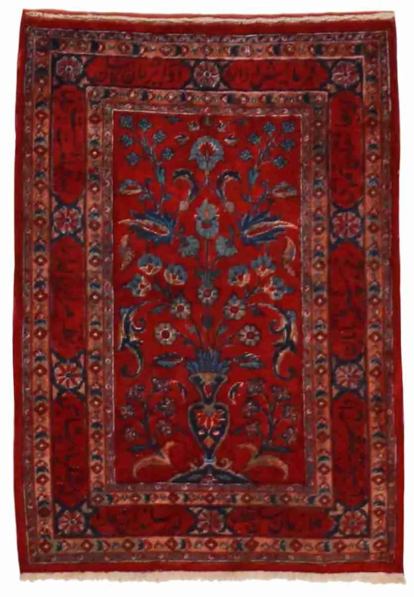 W 2 L 2.10 Mohajeran Antique 100% Wool Hand-Woven Floral Design - 58427