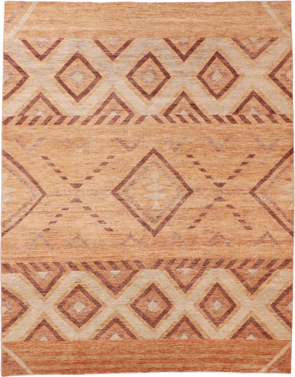 W 9.2 L 11.8 Mountain Modern 100% Wool Hand-Woven All-Over Design - 58435