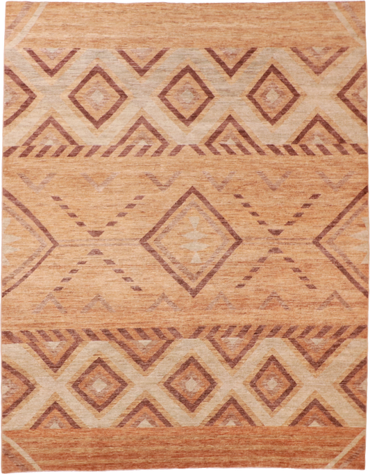 W 9.2 L 11.8 Mountain Modern 100% Wool Hand-Woven All-Over Design - 58435