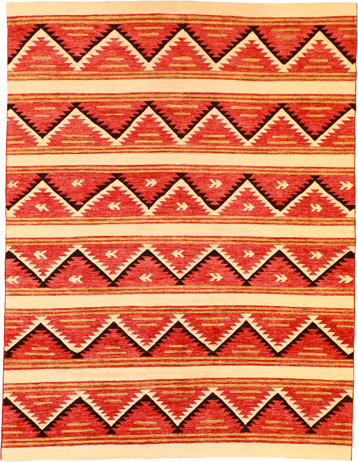 W 8.10 L 11.8 Mountain Modern 100% Wool Hand-Woven All-Over Design - 58437