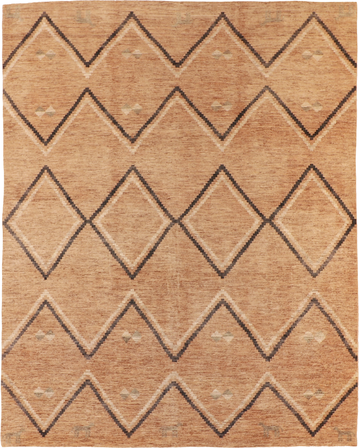 W 8 L 10.2 Mountain Modern 100% Wool Hand-Woven All-Over Design - 58443