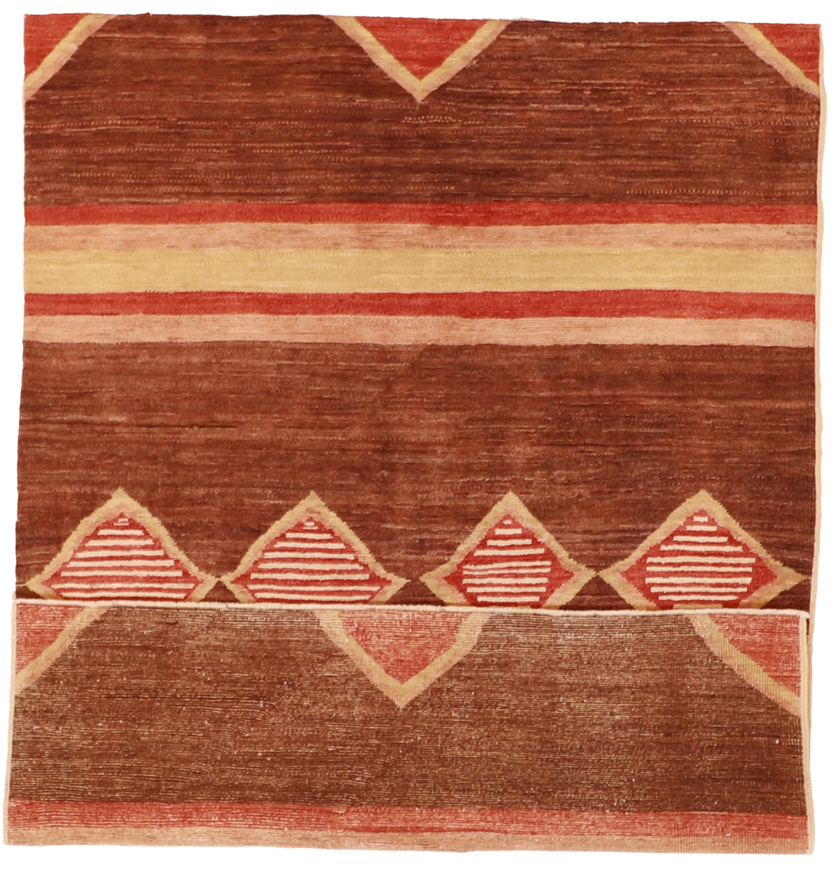 W 4.3 - L 5.11 Mountain Modern 100% Wool Hand-Woven Geometric Design - 58467