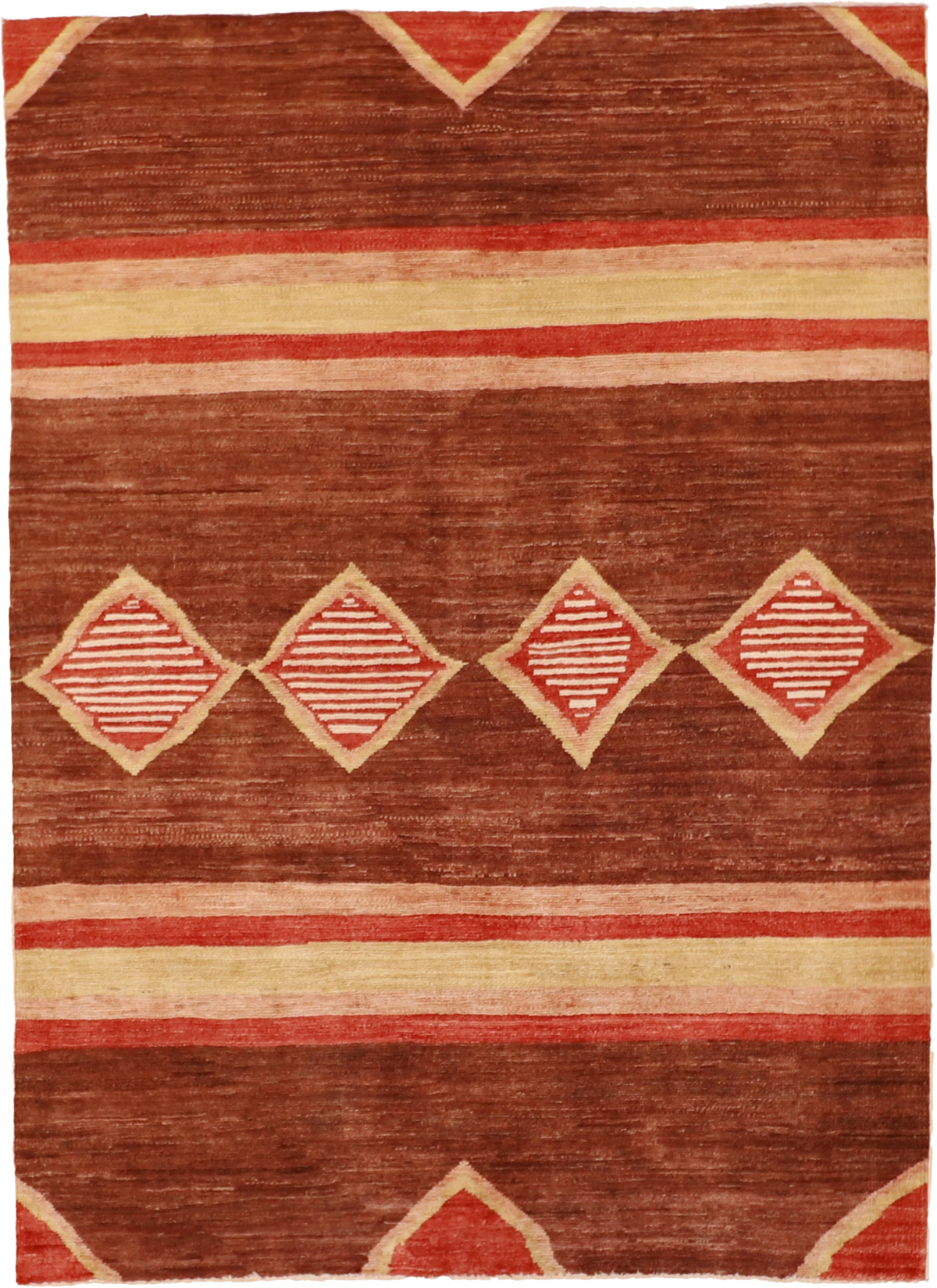 W 4.3 - L 5.11 Mountain Modern 100% Wool Hand-Woven Geometric Design - 58467