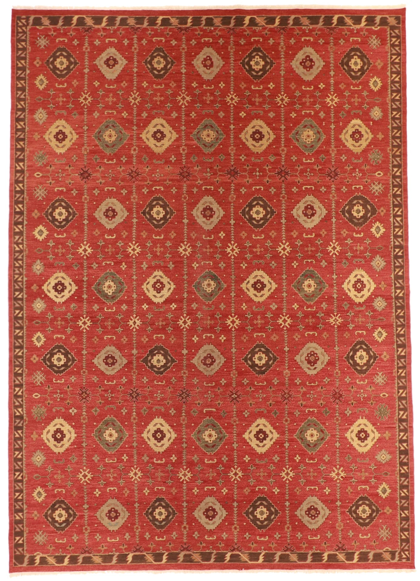 10 x 14 - Mahal Fine/Wool All Over Rectangle - Finest Hand-Knotted Quality Wool — 58471