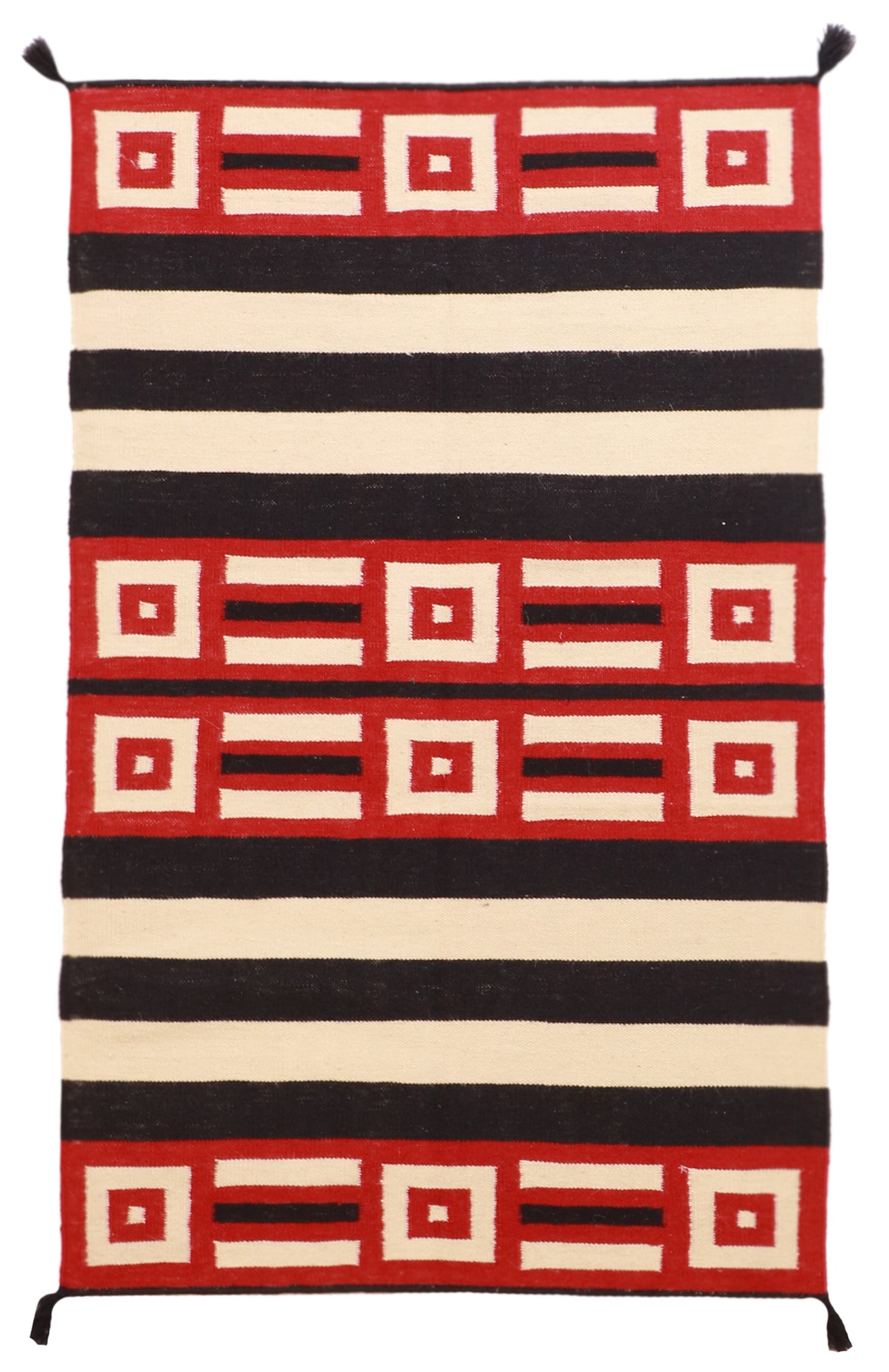 W 3 L 5 Navajo 100% Wool Hand-Woven Geometric Design - 58501