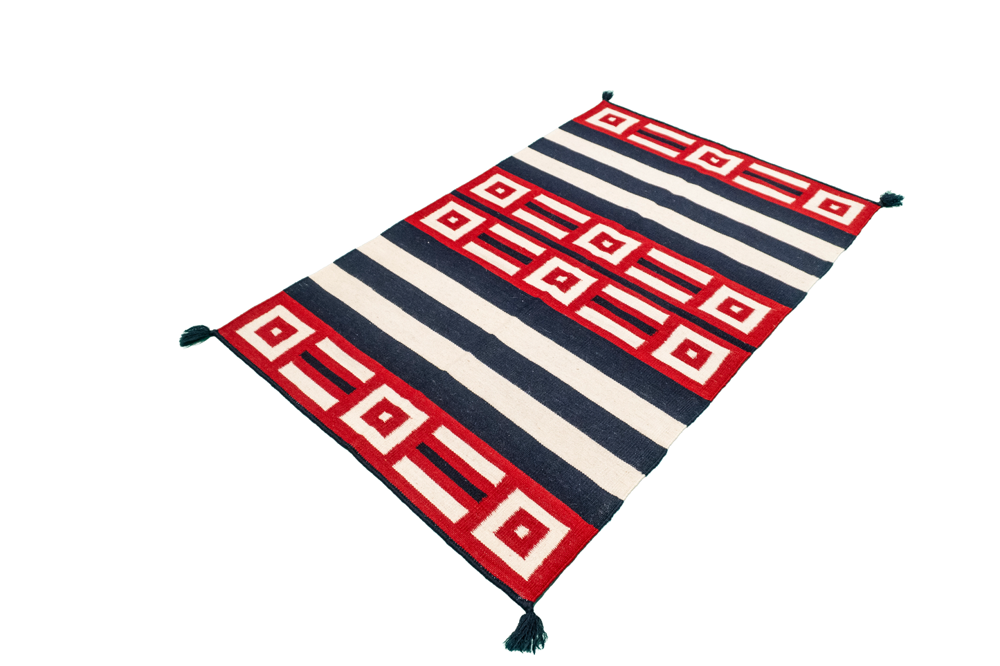 W 3 L 5 Navajo 100% Wool Hand-Woven Geometric Design - 58501
