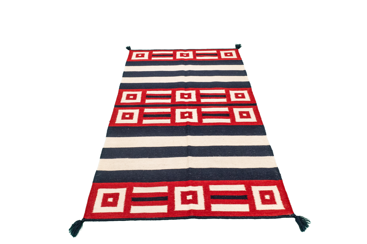 W 3 L 5 Navajo 100% Wool Hand-Woven Geometric Design - 58501