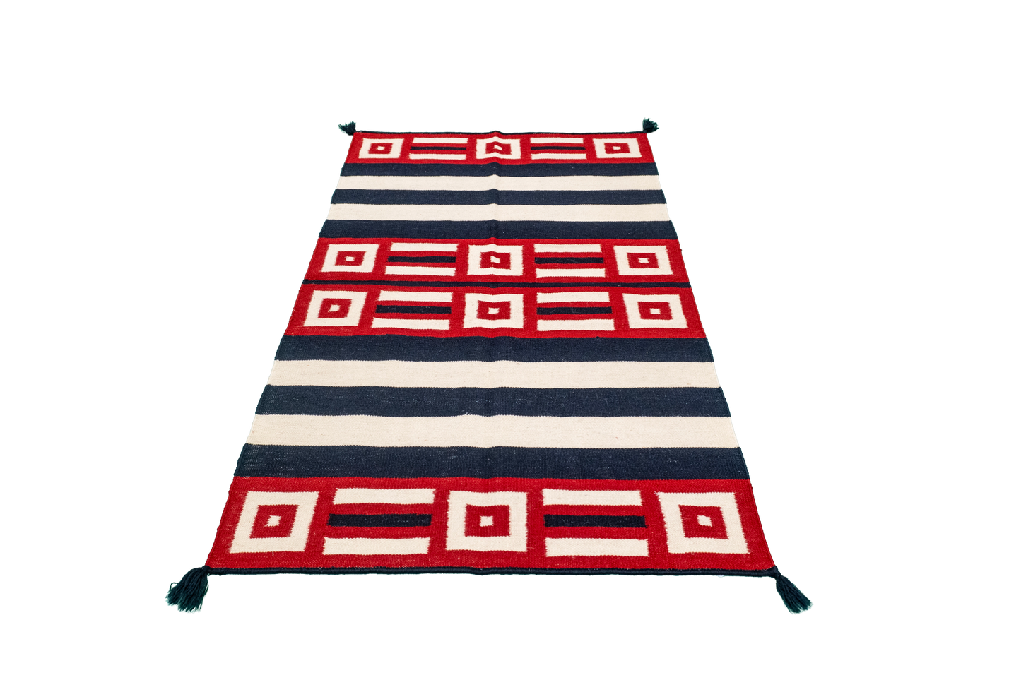 W 3 L 5 Navajo 100% Wool Hand-Woven Geometric Design - 58501