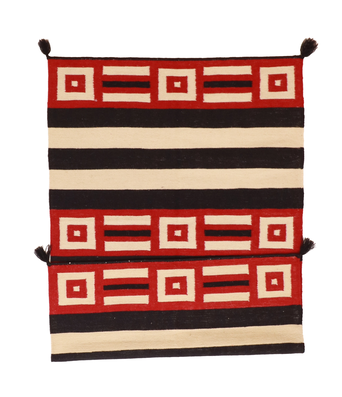 W 3 L 5 Navajo 100% Wool Hand-Woven Geometric Design - 58501
