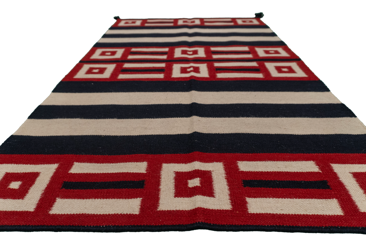 W 3 L 5 Navajo 100% Wool Hand-Woven Geometric Design - 58501