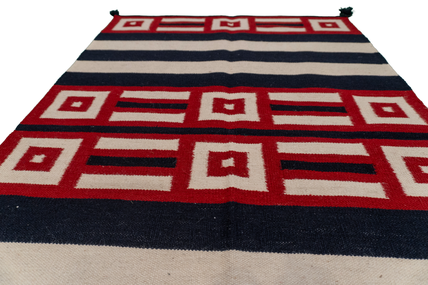 W 3 L 5 Navajo 100% Wool Hand-Woven Geometric Design - 58501