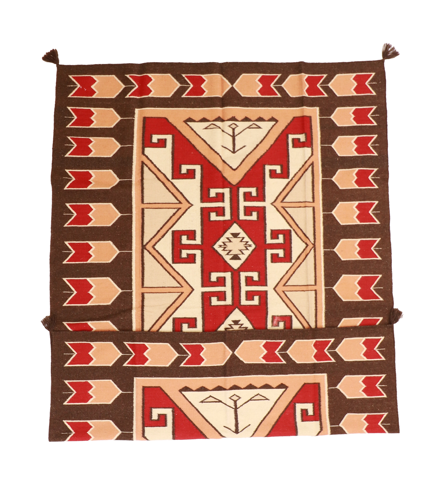 W 6.3 L 8.11 Navajo 100% Wool Hand-Woven Geometric Design - 58504