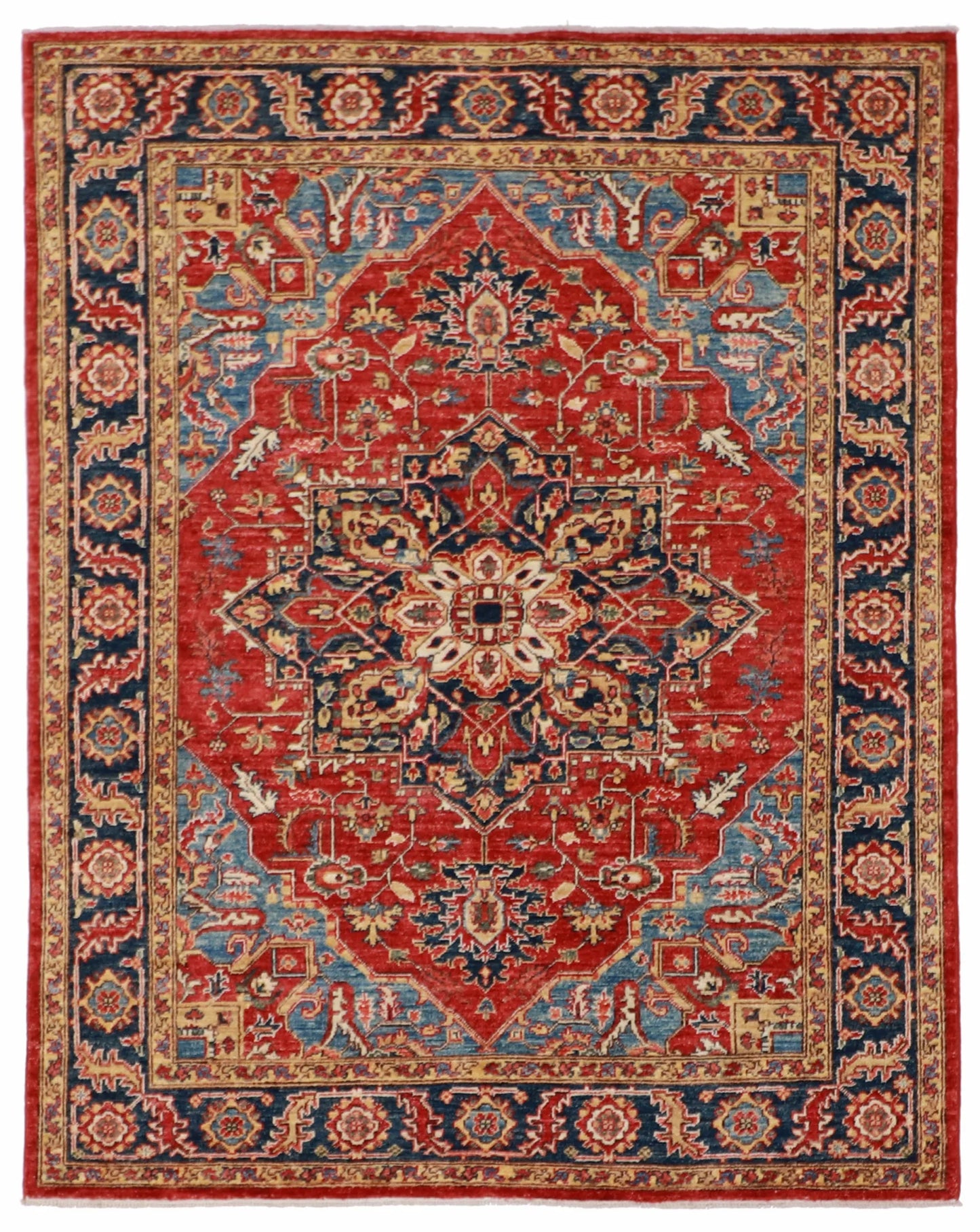 W 5 - L 6.6 - Serapie Wool Contemporary Rectangle - Finest Hand-Knotted Quality Wool - 58601