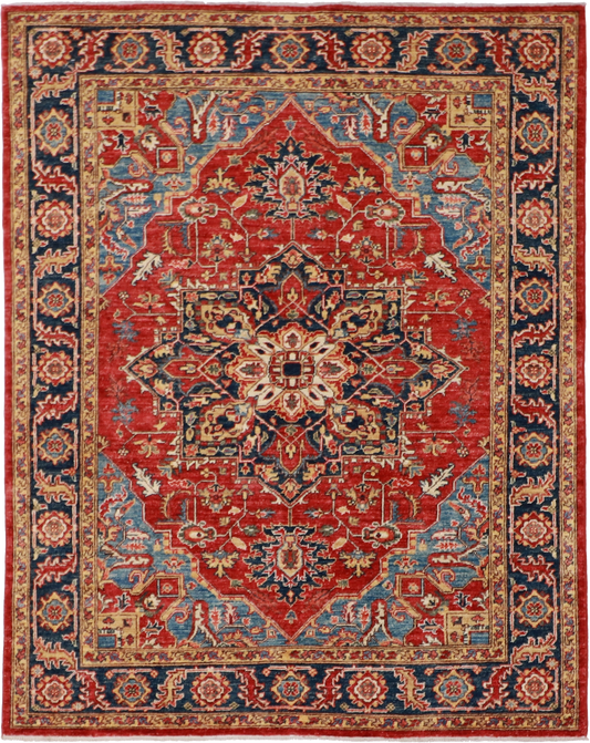 W 5 L 6.6 Serapie 100% Wool Hand-Woven Medallion Design - 58601