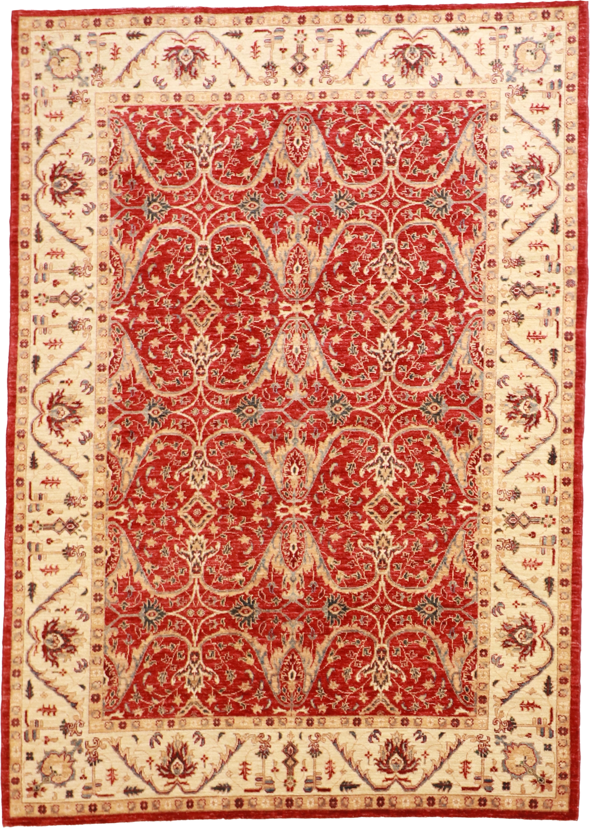 W 5.7 L 7.10 Ziegler Mahal 100% Wool Hand-Woven All-Over Design - 58602