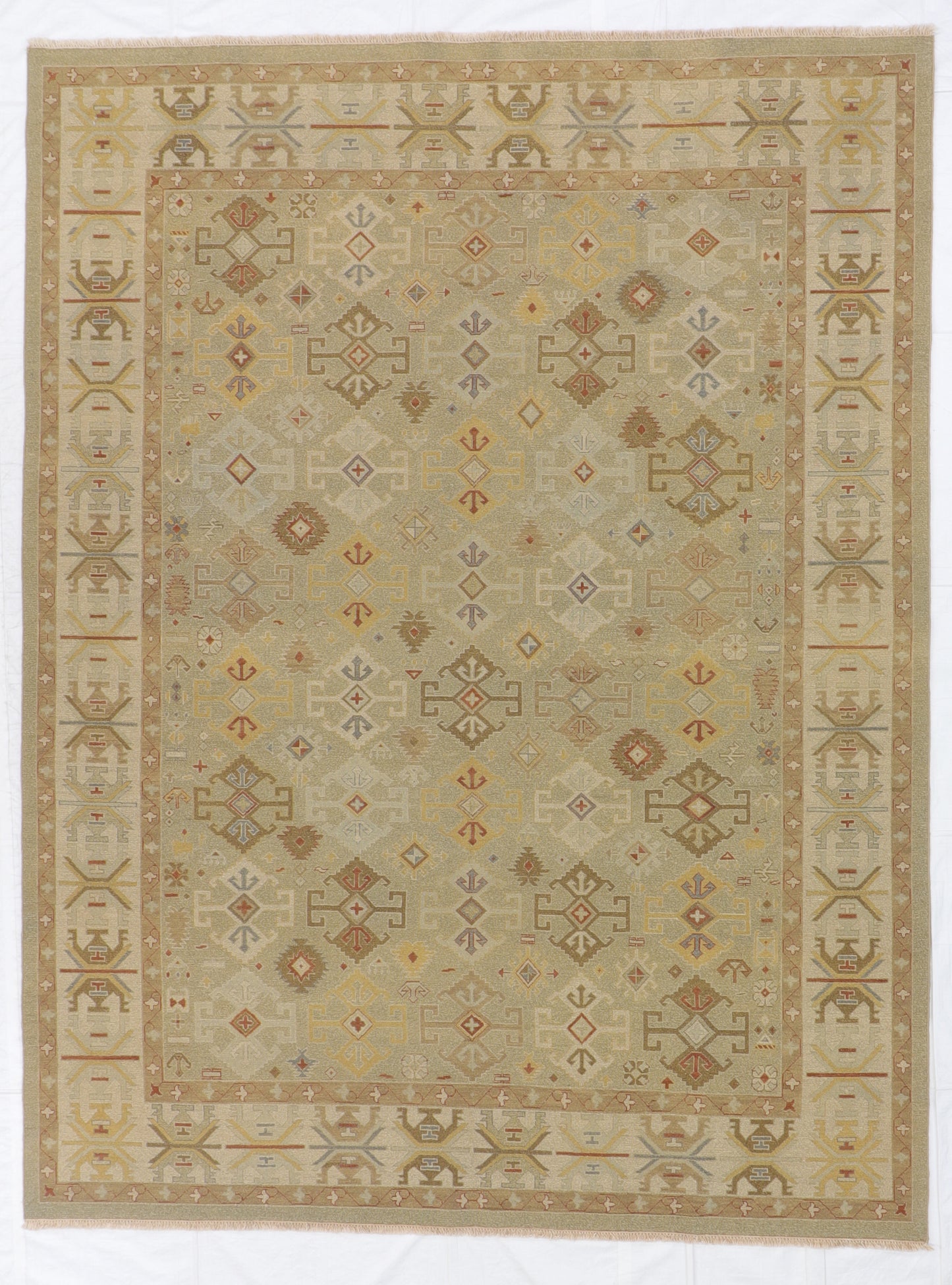 W 9 L 12 Mahal Reversible 100% Wool Hand-Woven All-Over Design - 58652