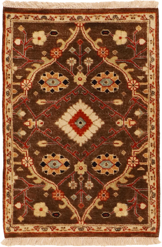 W 2 L 3 Ziegler 100% Wool Hand-Woven Medallion Design Rug - 58687