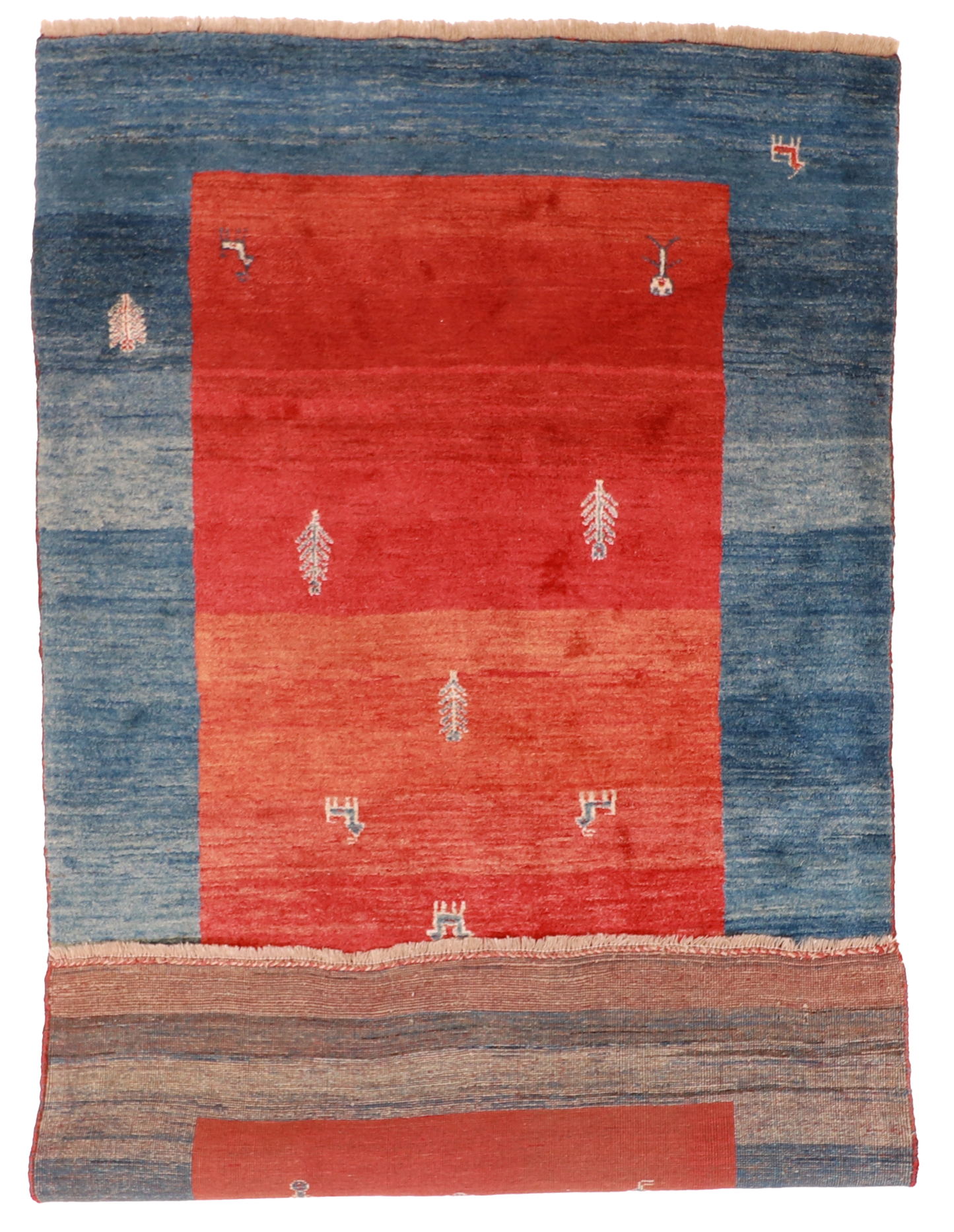 W 6.3 L 10.5 Gabbeh 100% Wool Hand-Woven All-Over Design - 58728