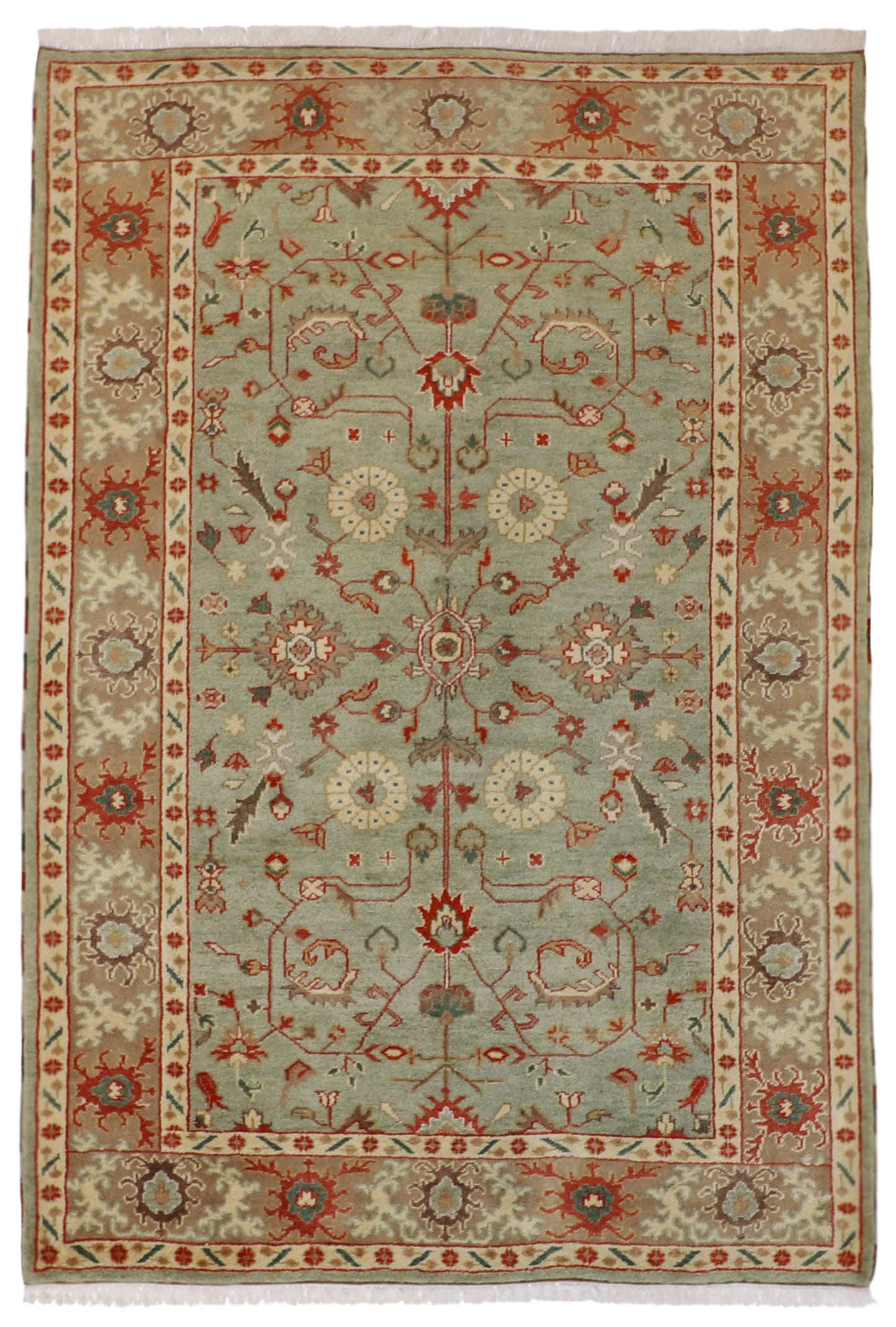 W 6.2 L 9 Ziegler 100% Wool Handmade All Over Design - 58729