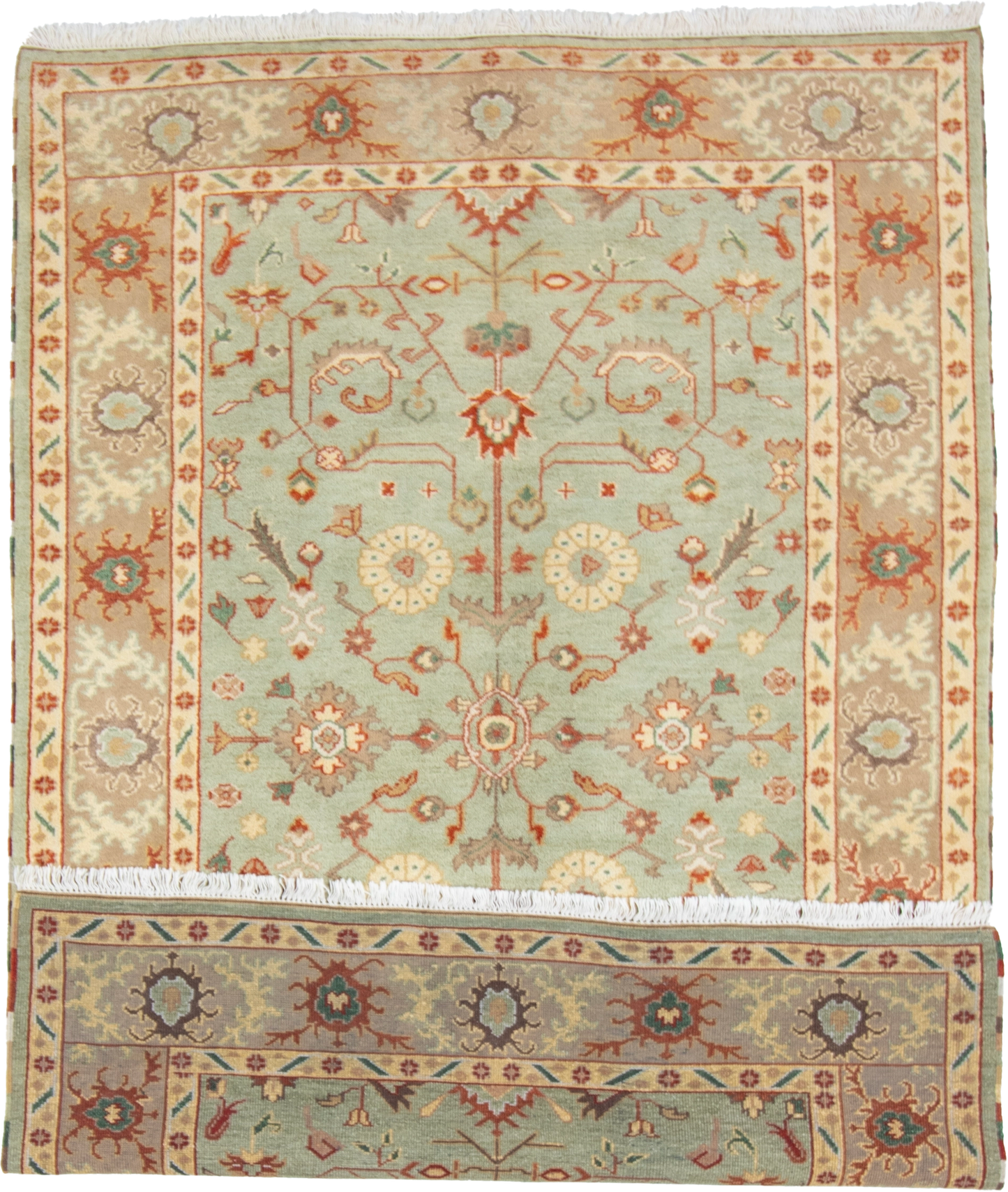 W 6.2 L 9 Ziegler 100% Wool Hand-Woven All-Over Design - 58729