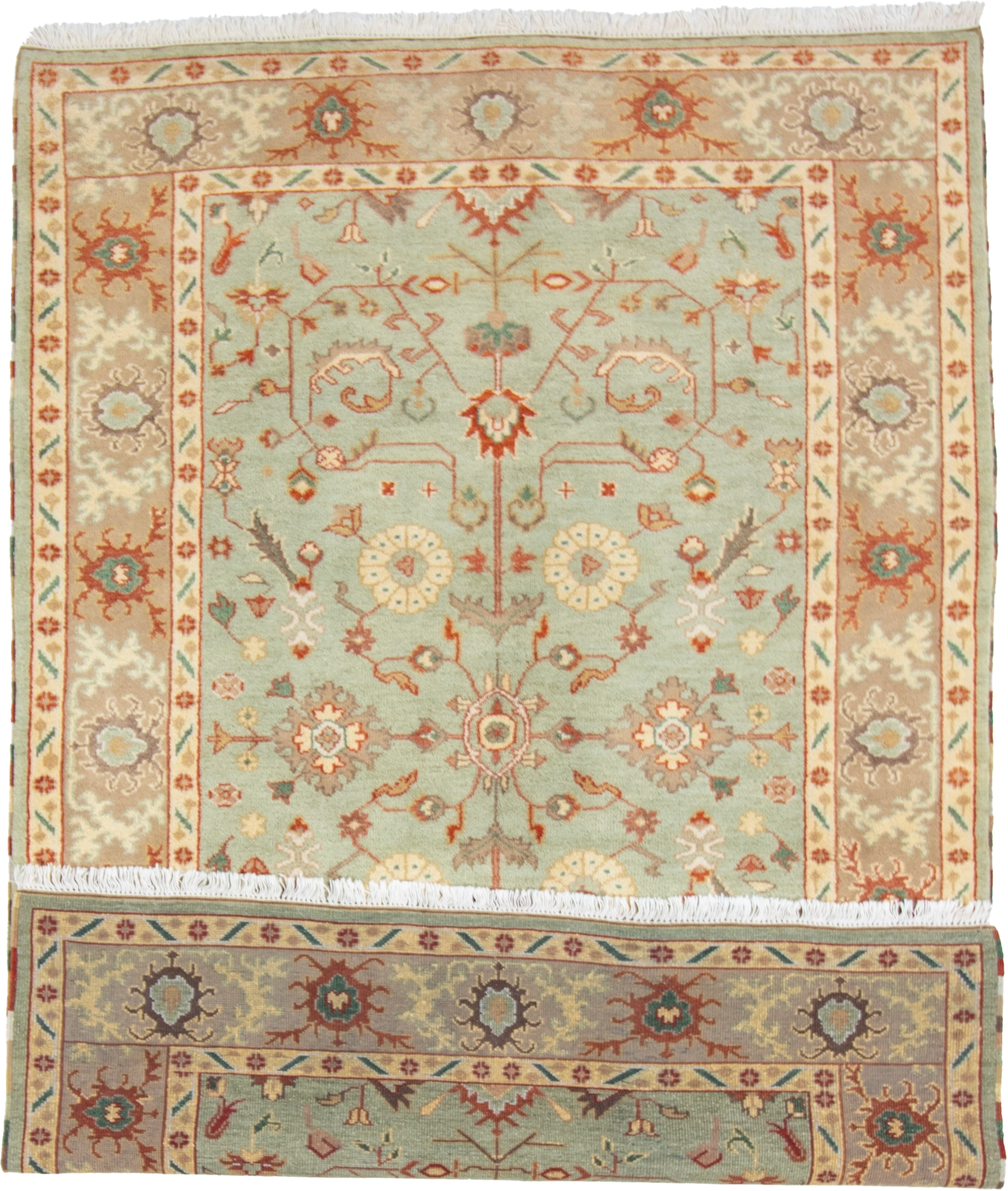 W 6.2 L 9 Ziegler 100% Wool Hand-Woven All-Over Design - 58729