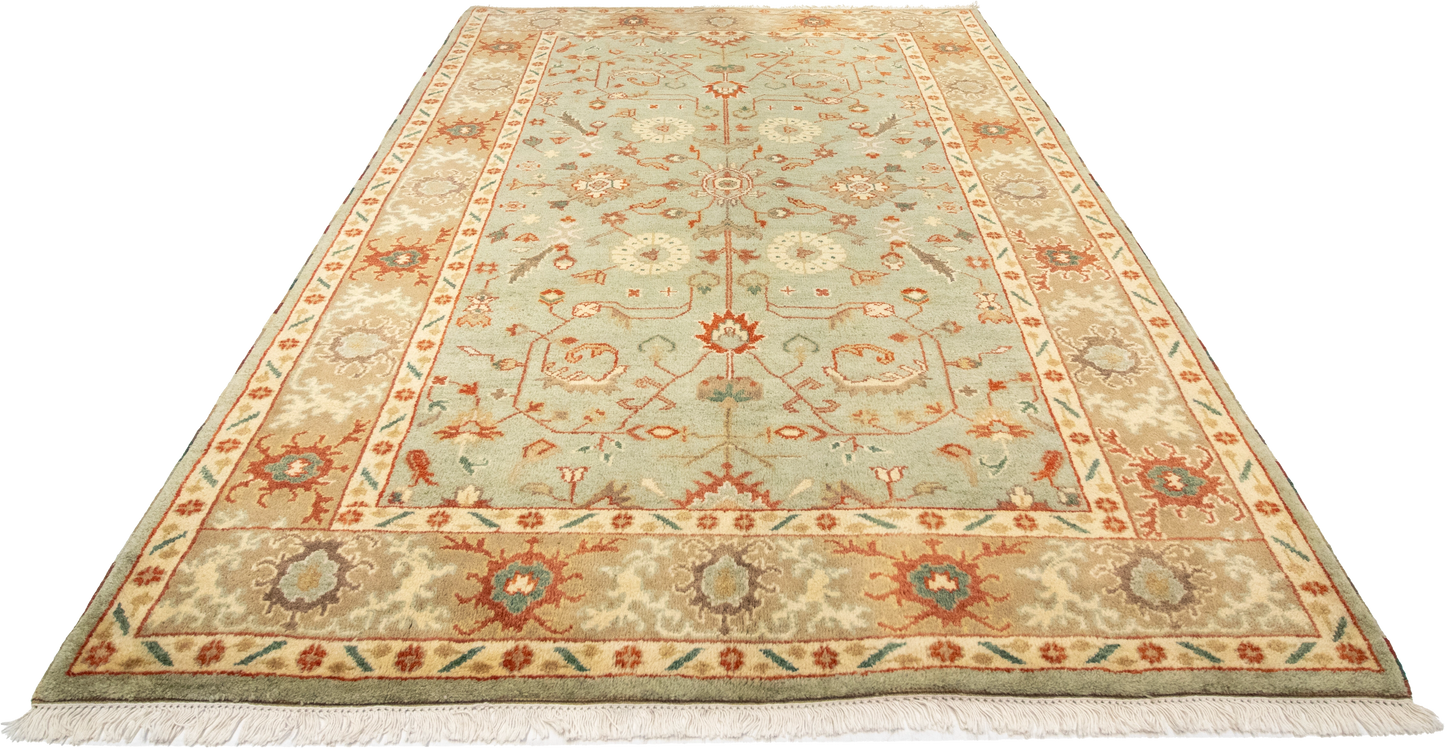 W 6.2 L 9 Ziegler 100% Wool Hand-Woven All-Over Design - 58729