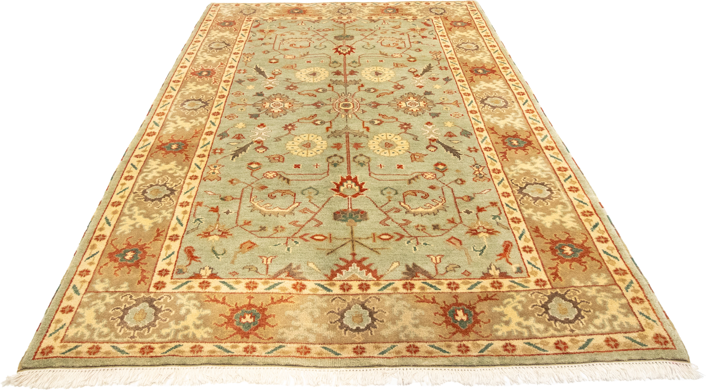 W 6.2 L 9 Ziegler 100% Wool Hand-Woven All-Over Design - 58729