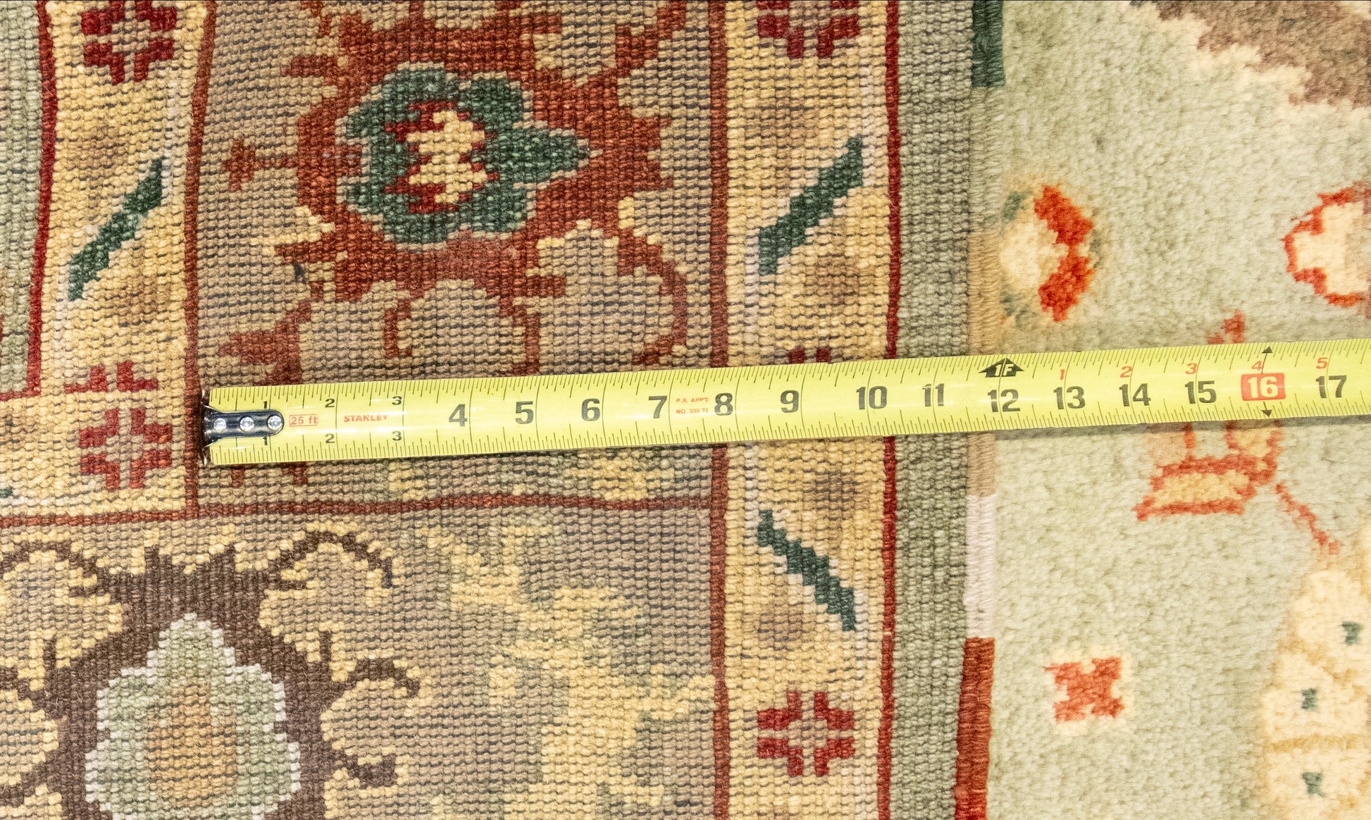 W 6.2 L 9 Ziegler 100% Wool Hand-Woven All-Over Design - 58729