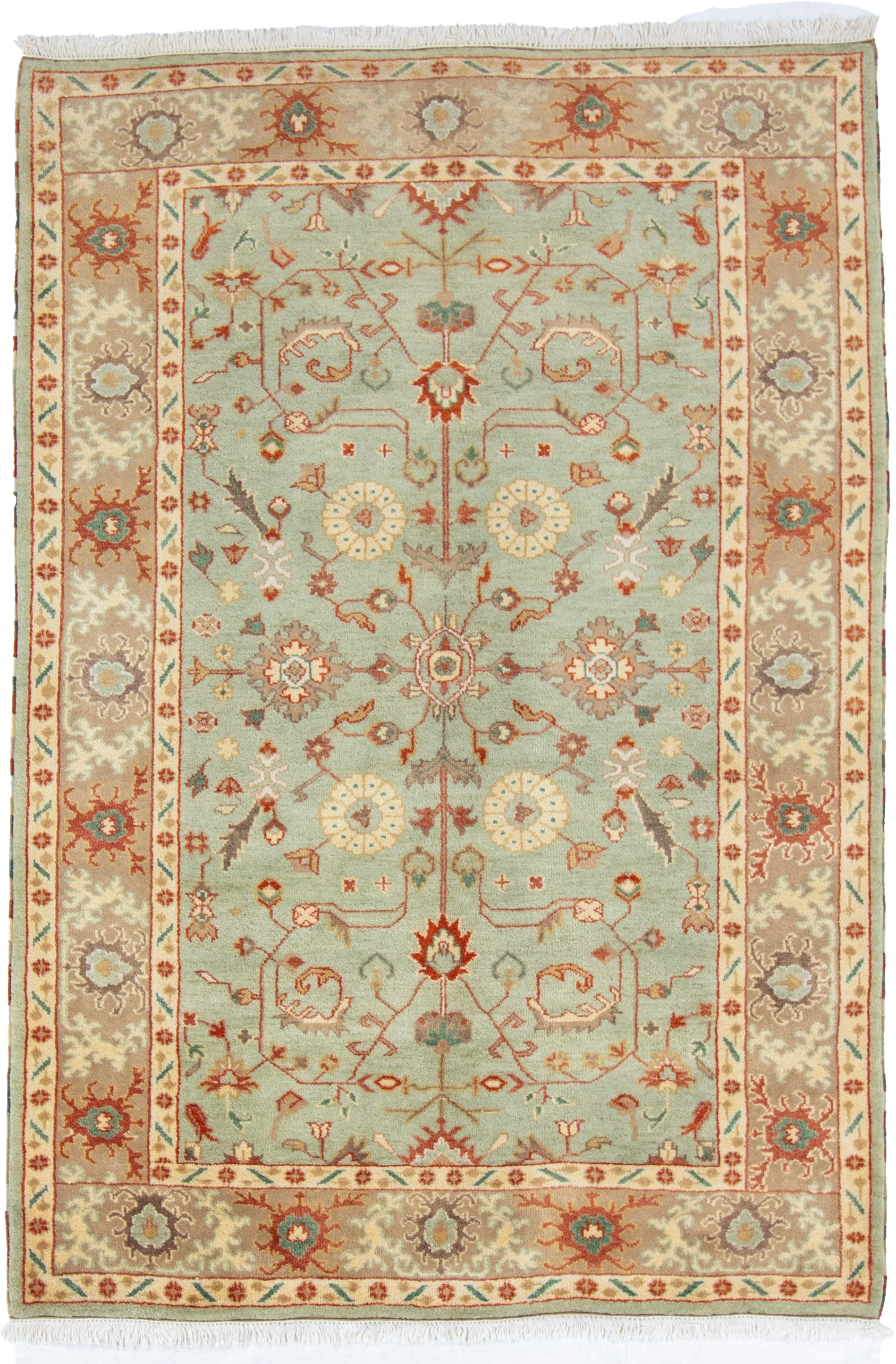 W 6.2 L 9 Ziegler 100% Wool Hand-Woven All-Over Design - 58729