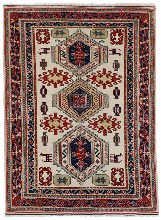 W 6.11 - L 9.8 - Heriz Wool Traditional Rectangle - Finest Hand-Knotted Quality Wool - 58731