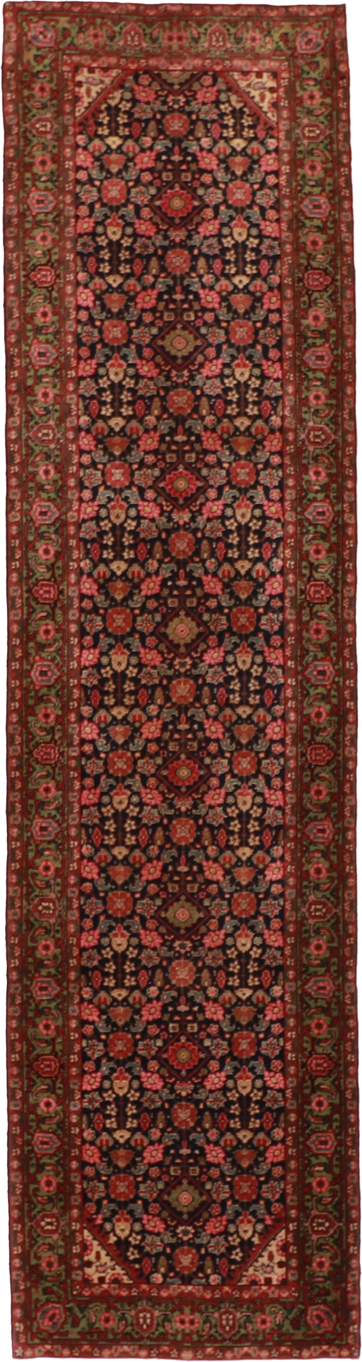 W 3.1 L 12 Malayer Antique Runner 100% Wool Hand-Woven All-Over Design - 58733