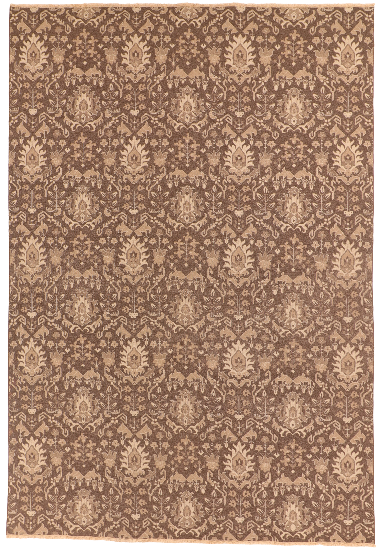 W 9.10 L 13.8 Sumak 100% Wool Hand-Woven Allover Design - 58739