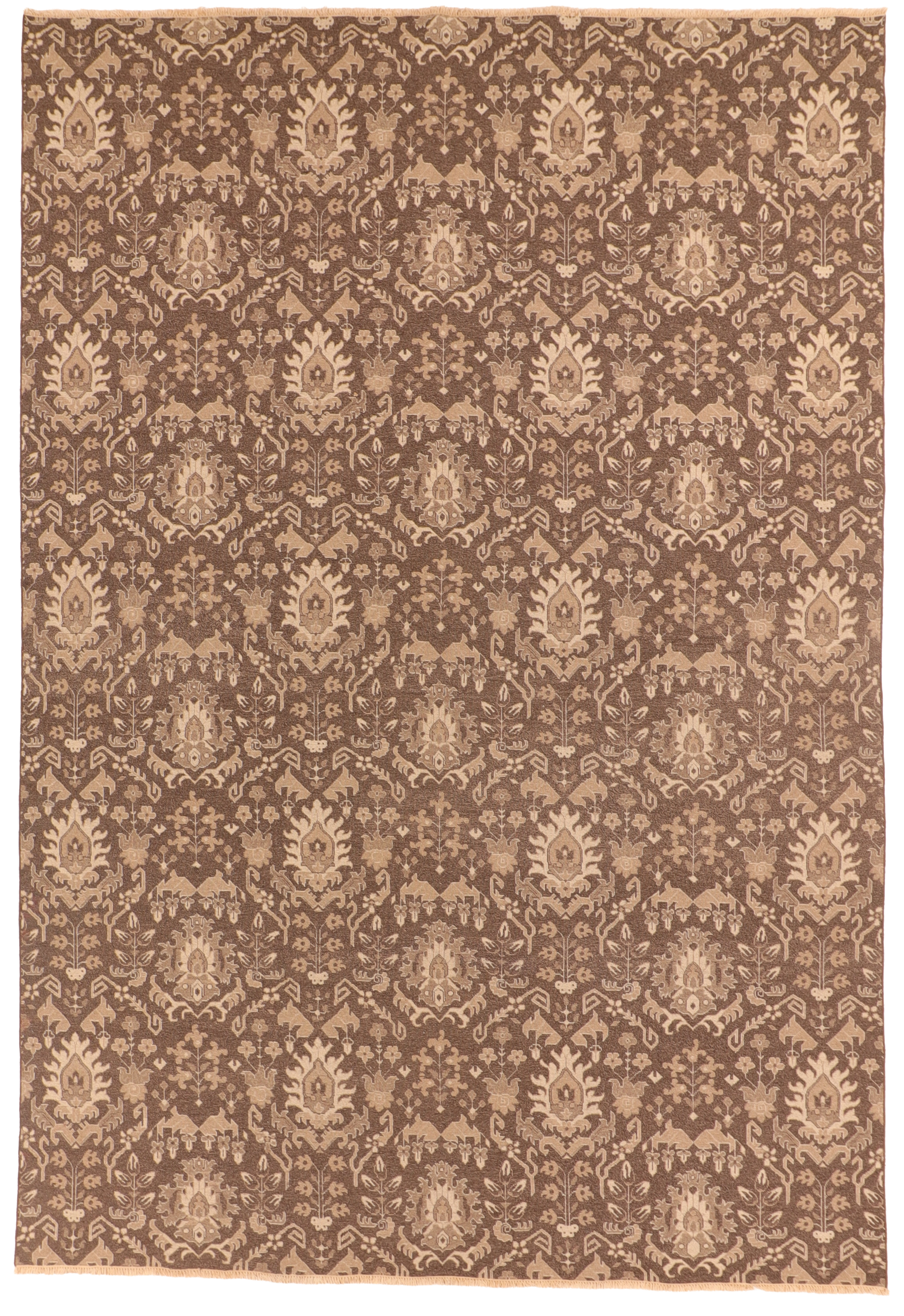 W 9.10 L 13.8 Sumak 100% Wool Hand-Woven Allover Design - 58739