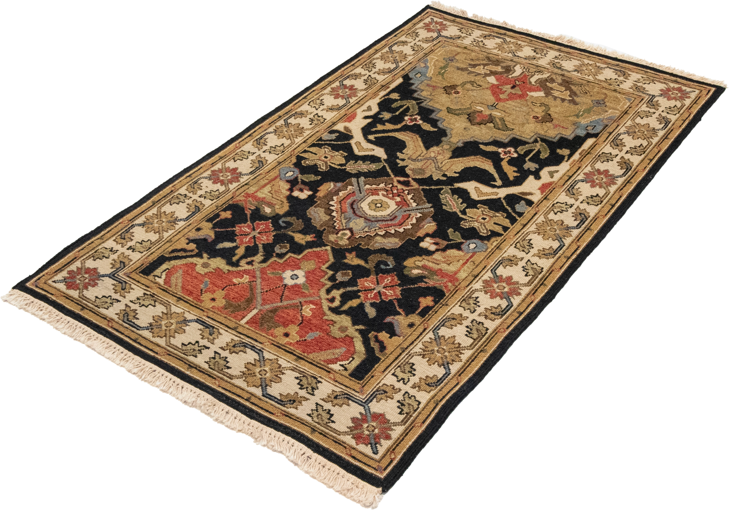 W 3 L 5 Gashgaie Sumak 100% Wool Hand-Woven Geometric Design - 58755