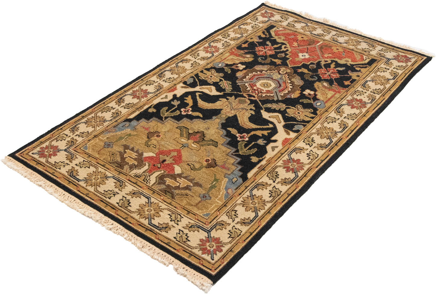 W 3 L 5 Gashgaie Sumak 100% Wool Hand-Woven Geometric Design - 58755