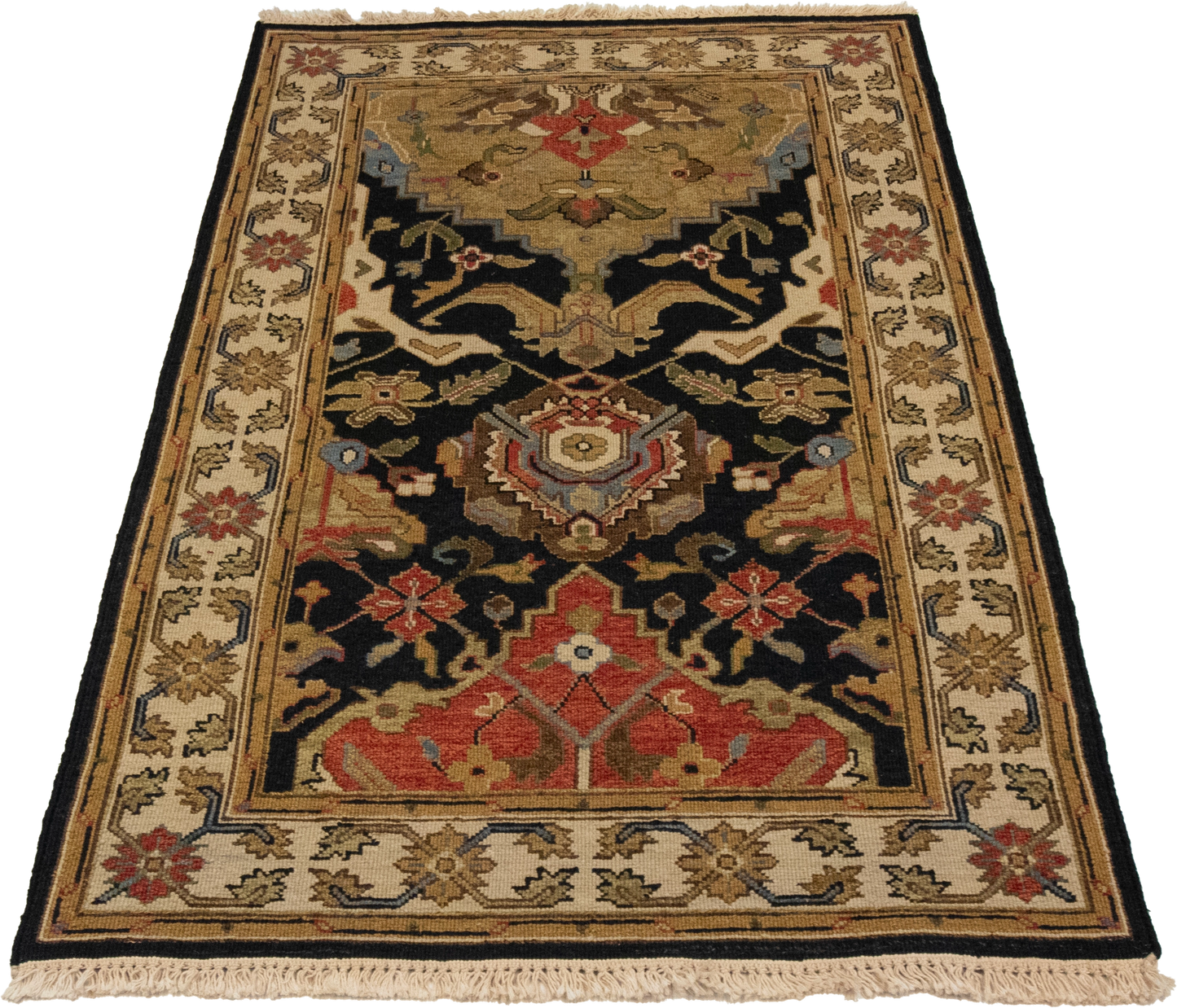 W 3 L 5 Gashgaie Sumak 100% Wool Hand-Woven Geometric Design - 58755