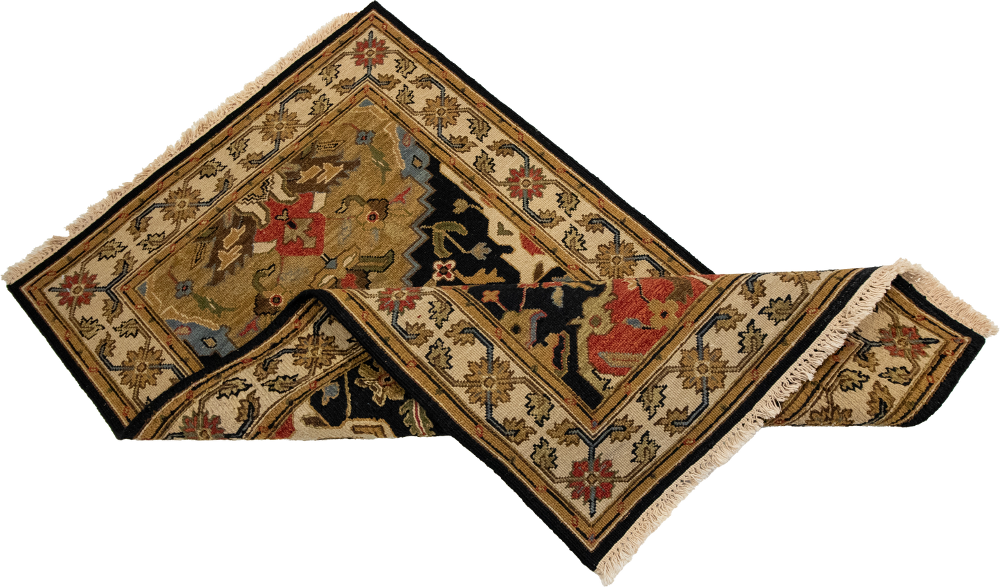 W 3 L 5 Gashgaie Sumak 100% Wool Hand-Woven Geometric Design - 58755