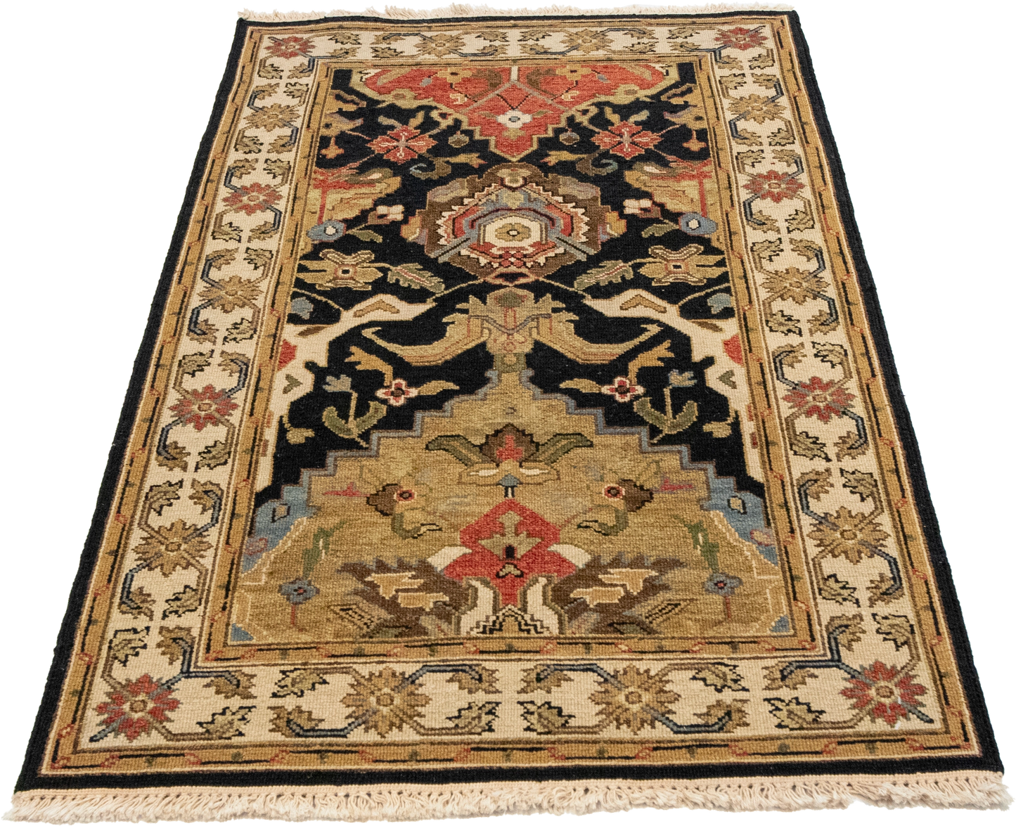 W 3 L 5 Gashgaie Sumak 100% Wool Hand-Woven Geometric Design - 58755