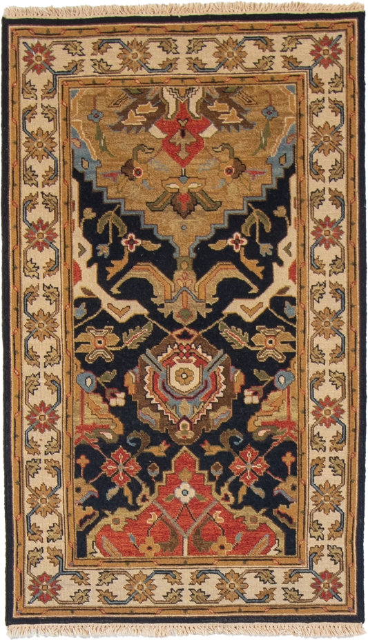 W 3 L 5 Gashgaie Sumak 100% Wool Hand-Woven Geometric Design - 58755