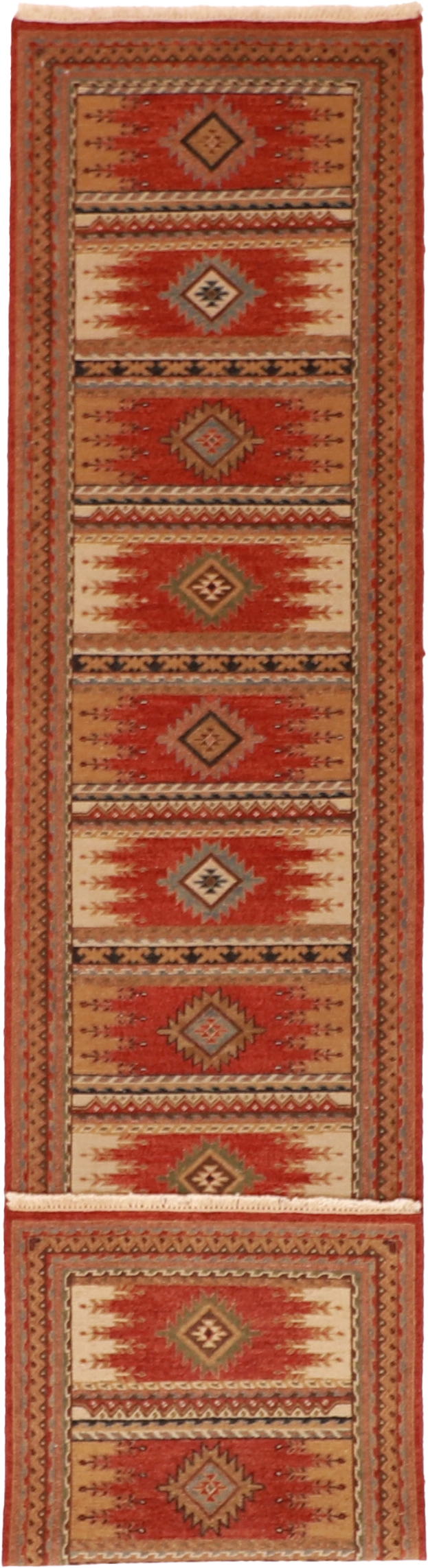 W 2.7 - L 11.10 Mountain Modern Sumak 100% Wool Hand-Woven Runner - 58766