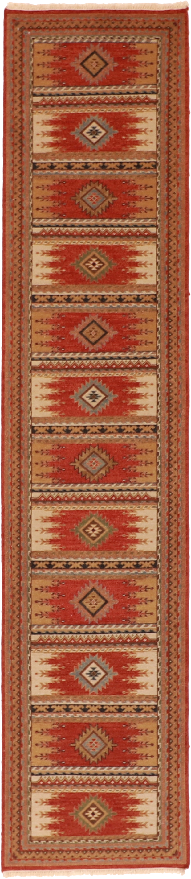 W 2.7 - L 11.10 Mountain Modern Sumak 100% Wool Hand-Woven Runner - 58766