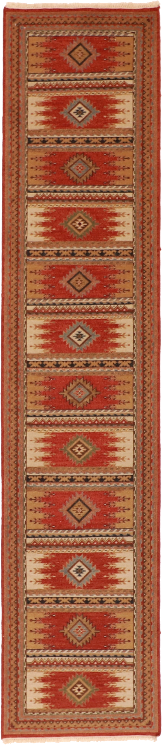 W 2.7 - L 11.10 Mountain Modern Sumak 100% Wool Hand-Woven Runner - 58766